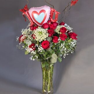 Large Glass Vase incl. Balloon